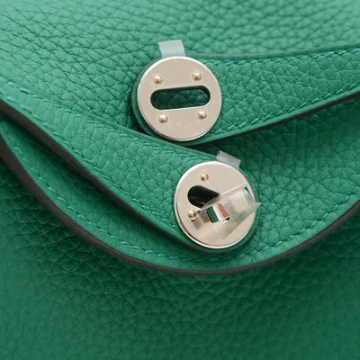 Pre-owned Hermes Green Taurillon Clemence Leather Shoulder Bag ()