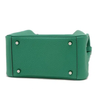 Pre-owned Hermes Green Taurillon Clemence Leather Shoulder Bag ()