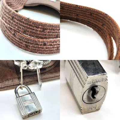 Pre-owned Hermes Her Line Brown Canvas Handbag Tote Bag ()