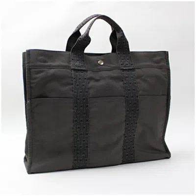 Pre-owned Hermes Her Line Gray Canvas Tote Bag ()