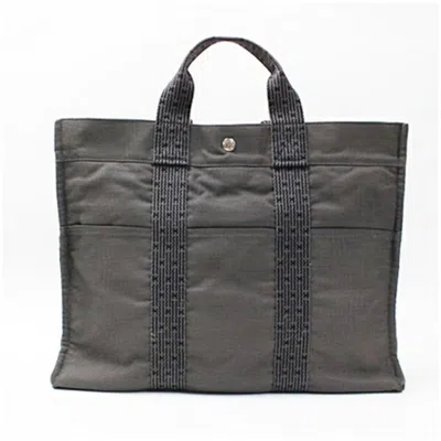 Pre-owned Hermes Her Line Gray Canvas Tote Bag ()