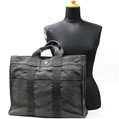 Pre-owned Hermes Her Line Gray Canvas Tote Bag ()