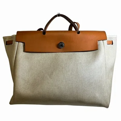 Pre-owned Hermes Ivory Leather Handbag Shoulder Bag () In White