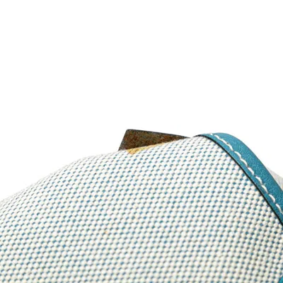 Pre-owned Hermes Jardinier Blue Jean Ivory Toile H Leather Shoulder Bag Tote Bag ()