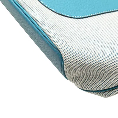 Pre-owned Hermes Jardinier Blue Jean Ivory Toile H Leather Shoulder Bag Tote Bag ()