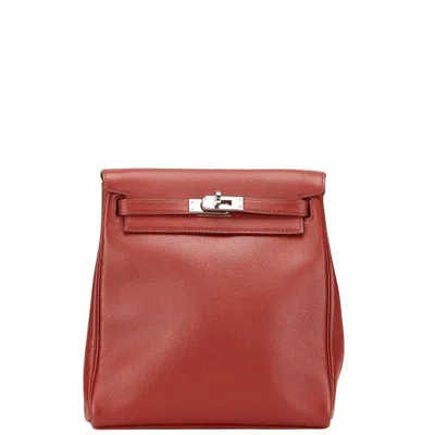 Pre-owned Hermes Kelly Red Color Swift Leather Backpack ()