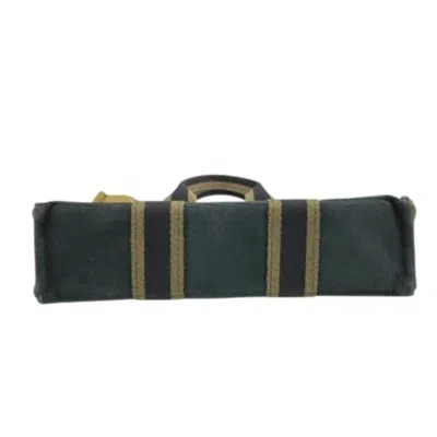 Pre-owned Hermes Khaki Navy Canvas Tote Bag () In Multi