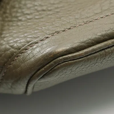 Pre-owned Hermes Khaki Olive Green Taurillon Clemence Leather Leather Tote Bag ()