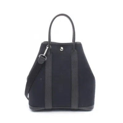 Pre-owned Hermes Mini Black Canvas Negonda Leather Tote Bag ()