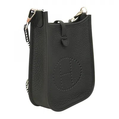 Pre-owned Hermes Mini Black Taurillon Clemence Leather Shoulder Bag ()