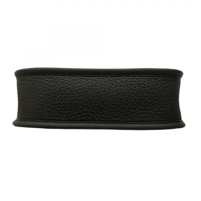 Pre-owned Hermes Mini Black Taurillon Clemence Leather Shoulder Bag ()