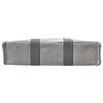 Pre-owned Hermes Light Gray Canvas Handbag Shoulder Bag ()