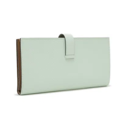 Pre-owned Hermes Mint Green Vert Epsom Leather Wallet (bi-fold) ()