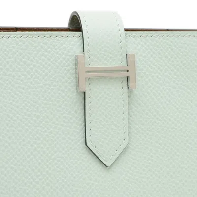 Pre-owned Hermes Mint Green Vert Epsom Leather Wallet (bi-fold) ()