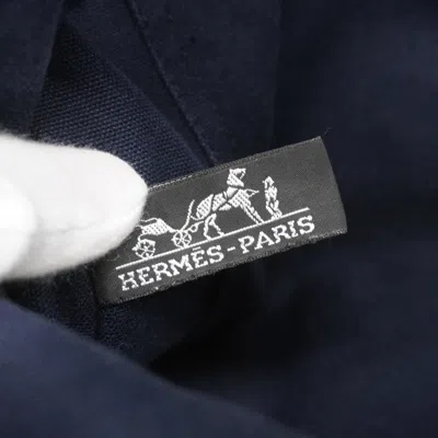 Pre-owned Hermes Navy Canvas Tote Bag () In Blue