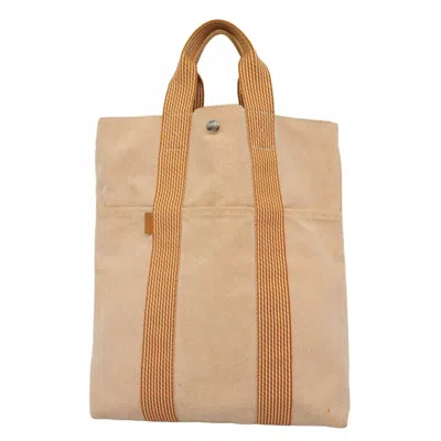 Pre-owned Hermes Orange Canvas Tote Bag ()