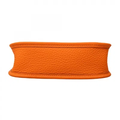 Pre-owned Hermes Orange Taurillon Clemence Leather Shoulder Bag ()