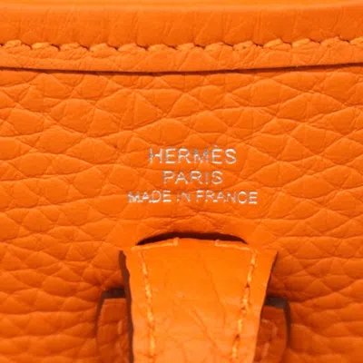 Pre-owned Hermes Orange Taurillon Clemence Leather Shoulder Bag ()
