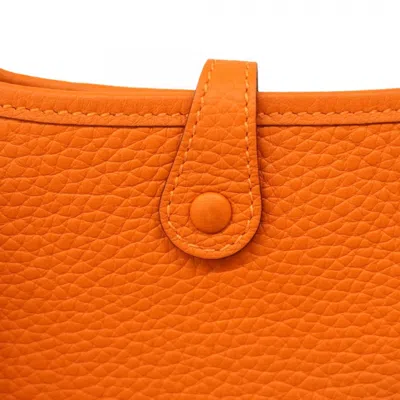 Pre-owned Hermes Orange Taurillon Clemence Leather Shoulder Bag ()