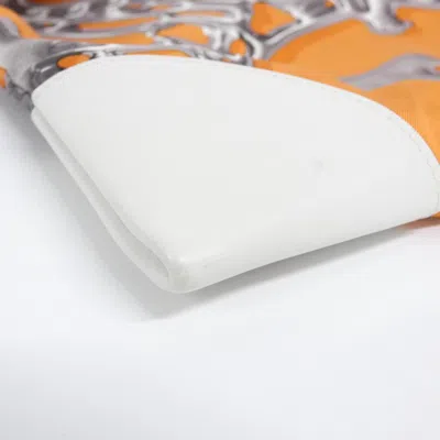 Pre-owned Hermes Orange White Silk Swift Leather Shoulder Bag ()