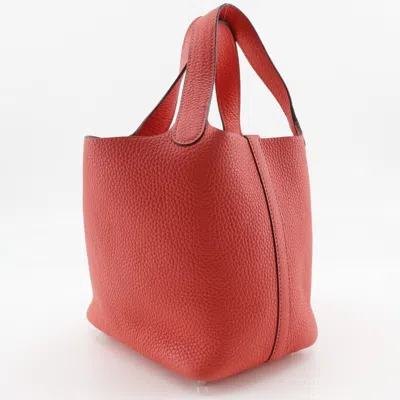 Pre-owned Hermes Picotin Lock Bag Clemence Pink Leather Handbag ()