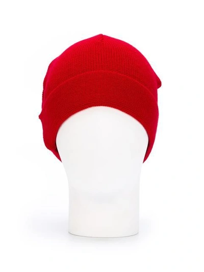 Shop Ami Alexandre Mattiussi Gauge-knit Beanie In Red