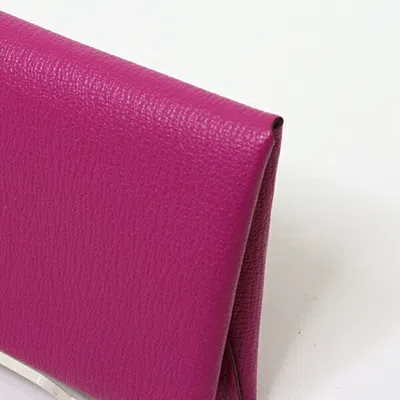 Pre-owned Hermes Pink Chevre Leather Coin Purse/coin Case ()