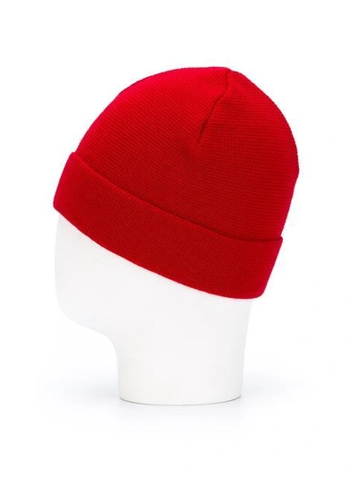 Shop Ami Alexandre Mattiussi Gauge-knit Beanie In Red