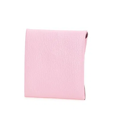Pre-owned Hermes Pink Chevre Leather Coin Purse/coin Case ()