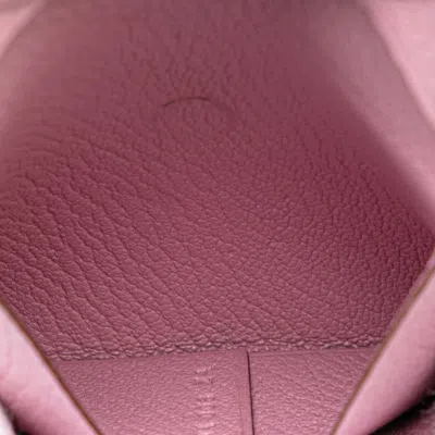 Pre-owned Hermes Pink Chevre Leather Coin Purse/coin Case ()
