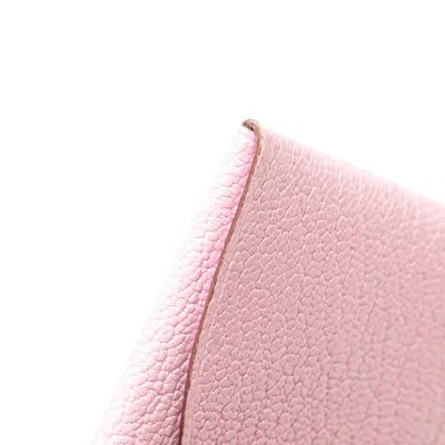 Pre-owned Hermes Pink Chevre Leather Coin Purse/coin Case ()