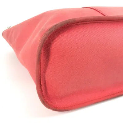 Pre-owned Hermes Pink Leather Canvas Handbag Shoulder Bag Tote Bag ()