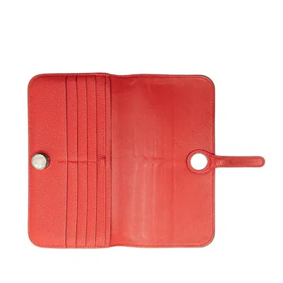 Pre-owned Hermes Pink Togo Leather Long Wallet (bi-fold) ()