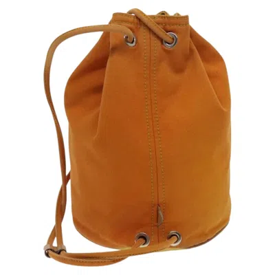 Pre-owned Hermes Polochon Mimile Drawstring Backpal Canvas Orange Canvas Backpack Bag ()