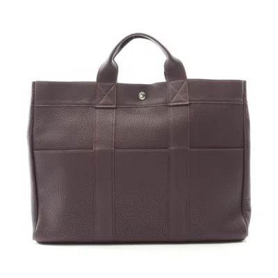 Pre-owned Hermes Purple Raisin Leather Tote Bag ()