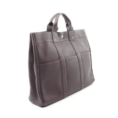Pre-owned Hermes Purple Raisin Leather Tote Bag ()