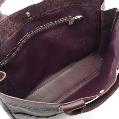 Pre-owned Hermes Purple Raisin Leather Tote Bag ()