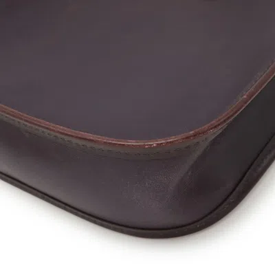 Pre-owned Hermes Raisin Box Calf Leather Pochette Shoulder Bag () In Purple