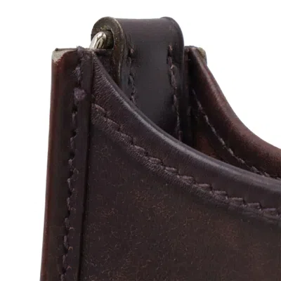 Pre-owned Hermes Raisin Box Calf Leather Pochette Shoulder Bag () In Purple