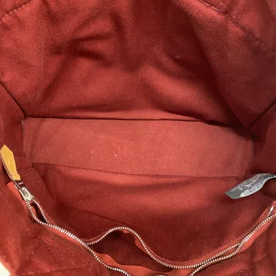 Pre-owned Hermes Red Color Canvas Tote Bag ()