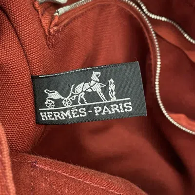 Pre-owned Hermes Red Color Canvas Tote Bag ()