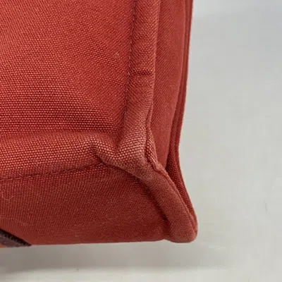 Pre-owned Hermes Red Color Canvas Tote Bag ()