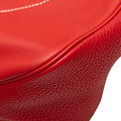 Pre-owned Hermes Red Brown Taurillon Clemence Leather Swift Leather Shoulder Bag ()