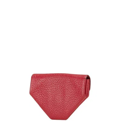 Pre-owned Hermes Red Color Chevre Leather Coin Purse/coin Case ()