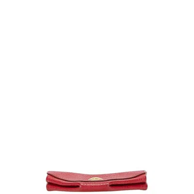 Pre-owned Hermes Red Color Chevre Leather Coin Purse/coin Case ()