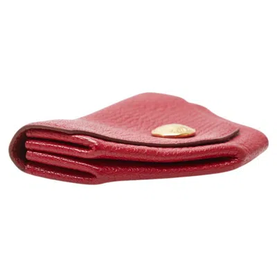 Pre-owned Hermes Red Color Chevre Leather Coin Purse/coin Case ()