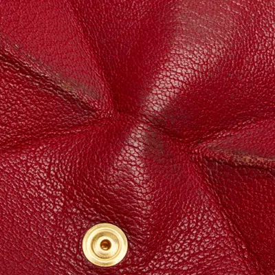 Pre-owned Hermes Red Color Chevre Leather Coin Purse/coin Case ()
