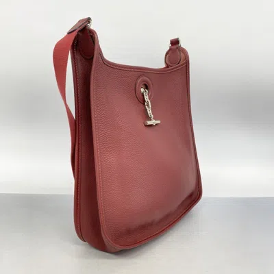 Pre-owned Hermes Rouge H Togo Leather Shoulder Bag () In Red
