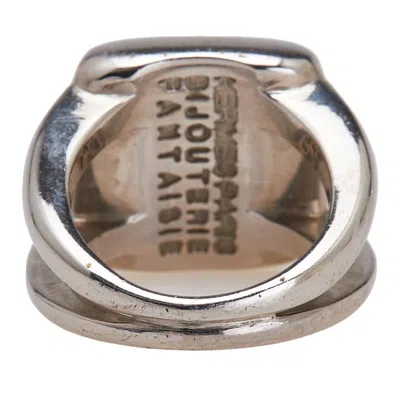 Pre-owned Hermes Sellier Silver Metal Band Ring ()