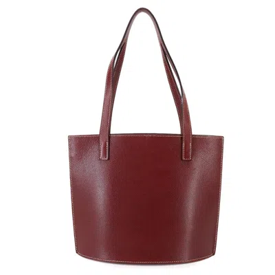 Pre-owned Hermes Rouge H Lisse Leather Tote Bag () In Red